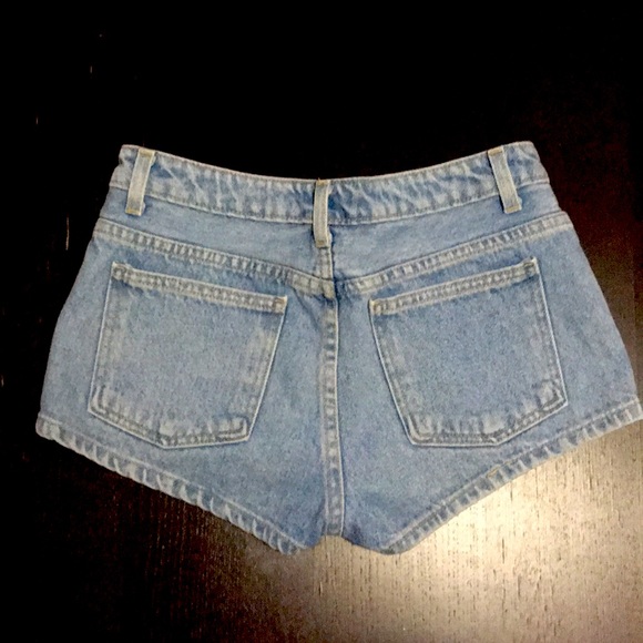 American Apparel Denim Short Shorts Button Fly - Picture 2 of 2